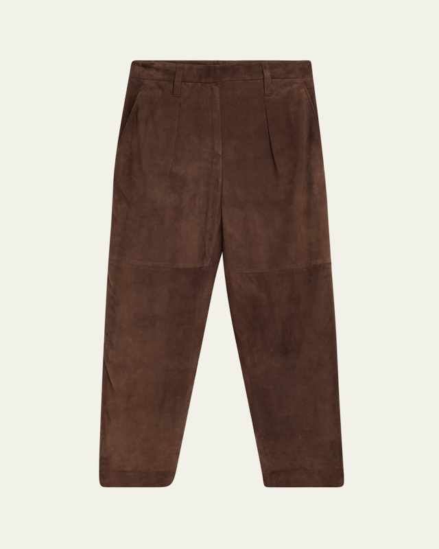 Pleated Suede Pants